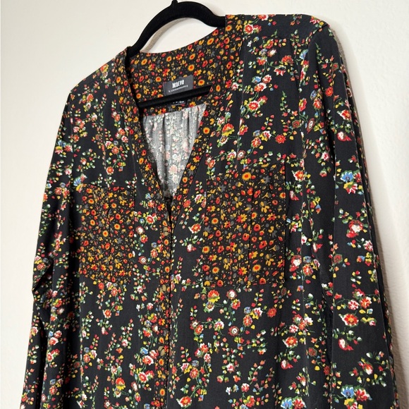 Maeve Anthropologie Marie Button Front Tunic Dress Floral Size 6 - Picture 2 of 9